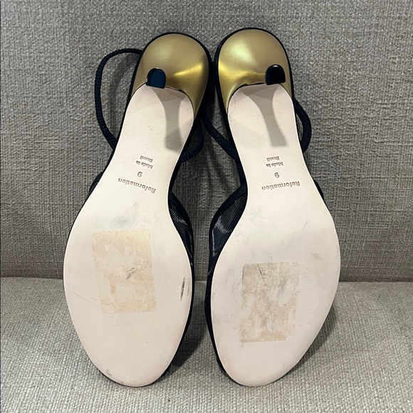 NEW Reformation Paula Slingback Sandal Black Size 9 - Picture 9 of 9